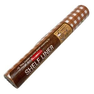 NOS‎ Vintage Rubbermaid 12" Wide Shelf Liner Orange Terra Cotta Check Pattern